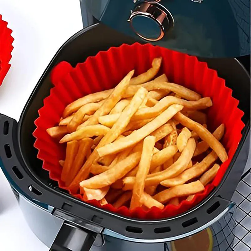 Moule Silicone Réutilisable Air Fryer - Lot de 4 Pièces Colorées