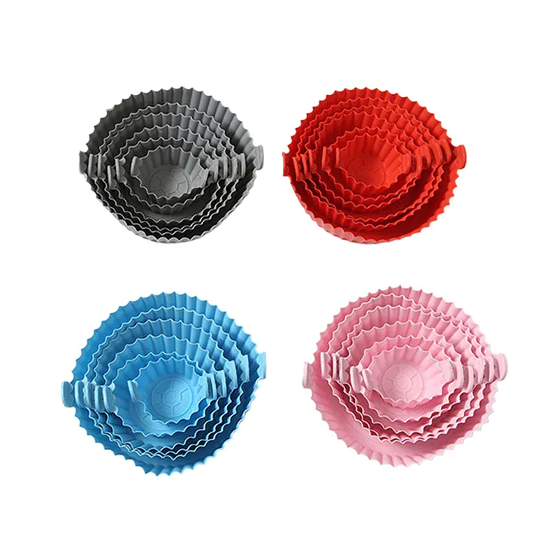 Moule Silicone Réutilisable Air Fryer - Lot de 4 Pièces Colorées