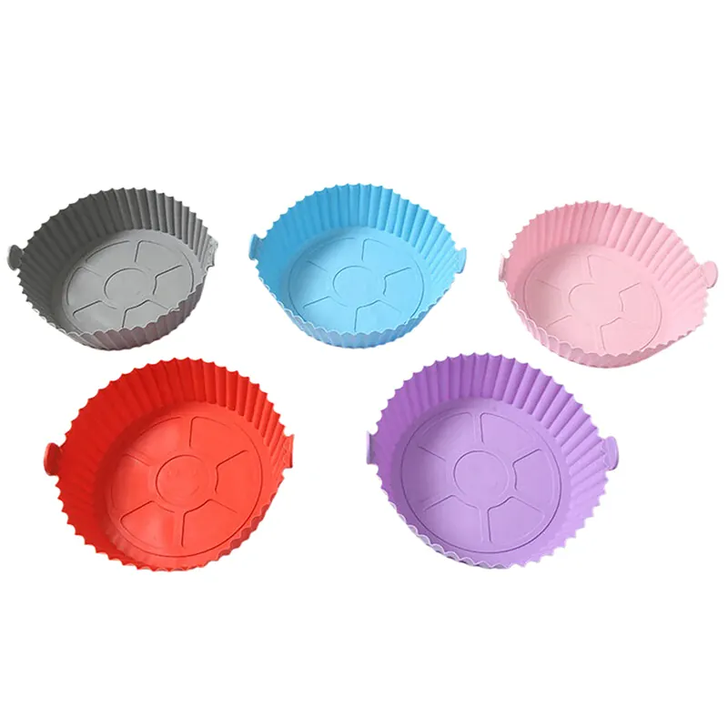 Moule Silicone Réutilisable Air Fryer - Lot de 4 Pièces Colorées
