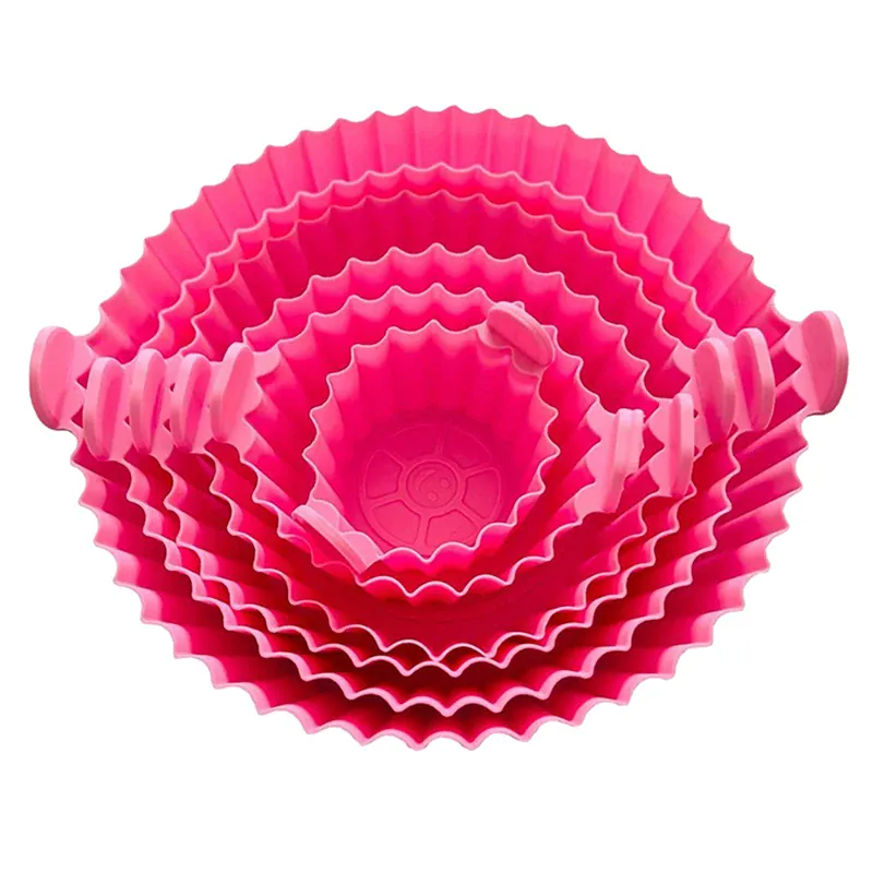 Moule Silicone Réutilisable Air Fryer - Lot de 4 Pièces Colorées