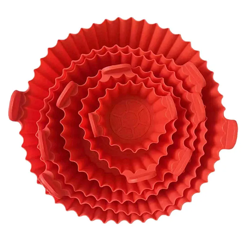 Moule Silicone Réutilisable Air Fryer - Lot de 4 Pièces Colorées