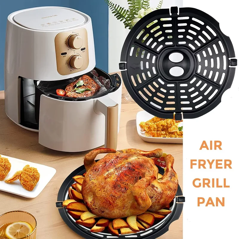 Grille Antiadhésive Air Fryer Rond 24 cm - Accessoire de Cuisson