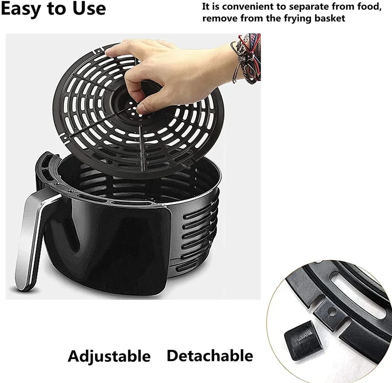 Grille Antiadhésive Air Fryer Rond 24 cm - Accessoire de Cuisson