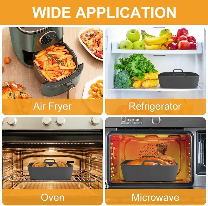 Moule Silicone Air Fryer Réutilisable Carré - Facile à Nettoyer