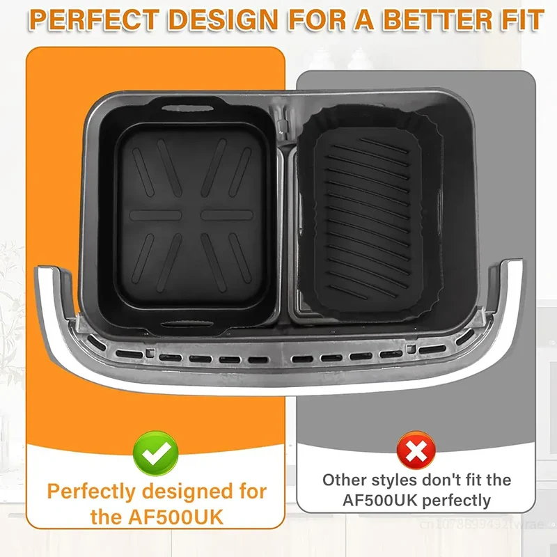 Moule Silicone Réutilisable Air Fryer Lot de 3 Rectangulaires 52L