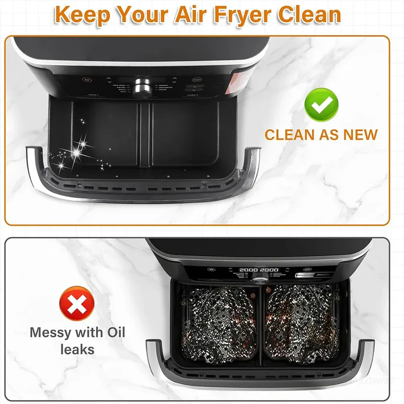 Moule Silicone Réutilisable Air Fryer Lot de 3 Rectangulaires 52L