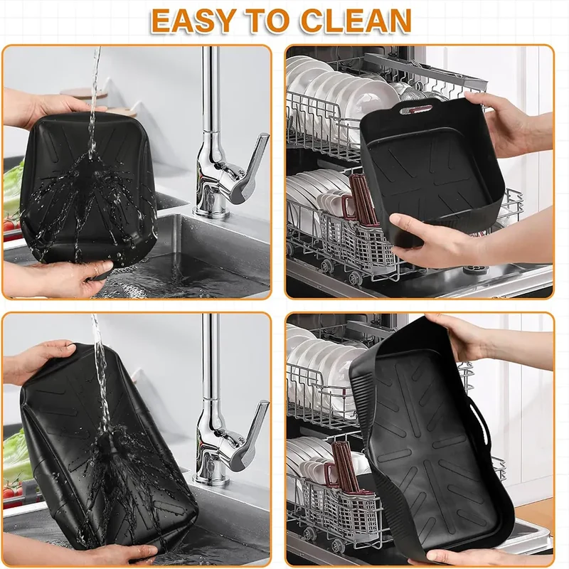 Moule Silicone Réutilisable Air Fryer Lot de 3 Rectangulaires 52L