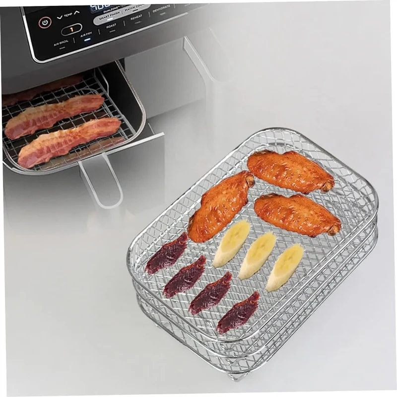 Grille Inox Air Fryer Rectangulaire - Lot de 3 Pièces