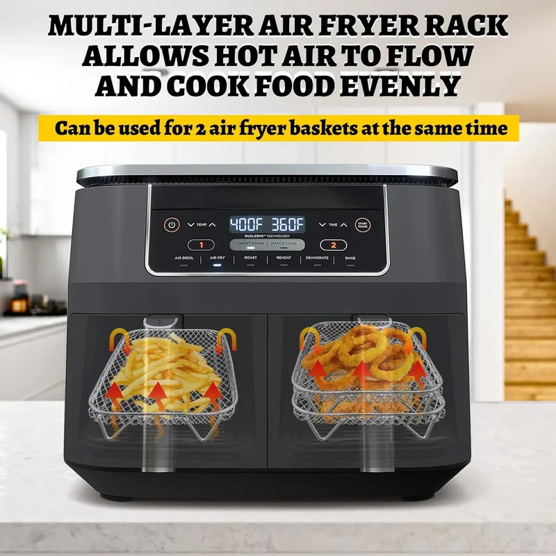 Grille Inox Air Fryer Rectangulaire - Lot de 3 Pièces