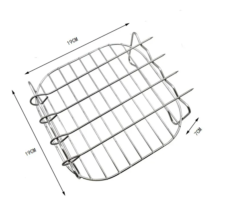 Grille Inox Air Fryer Rectangulaire - Lot de 3 Pièces