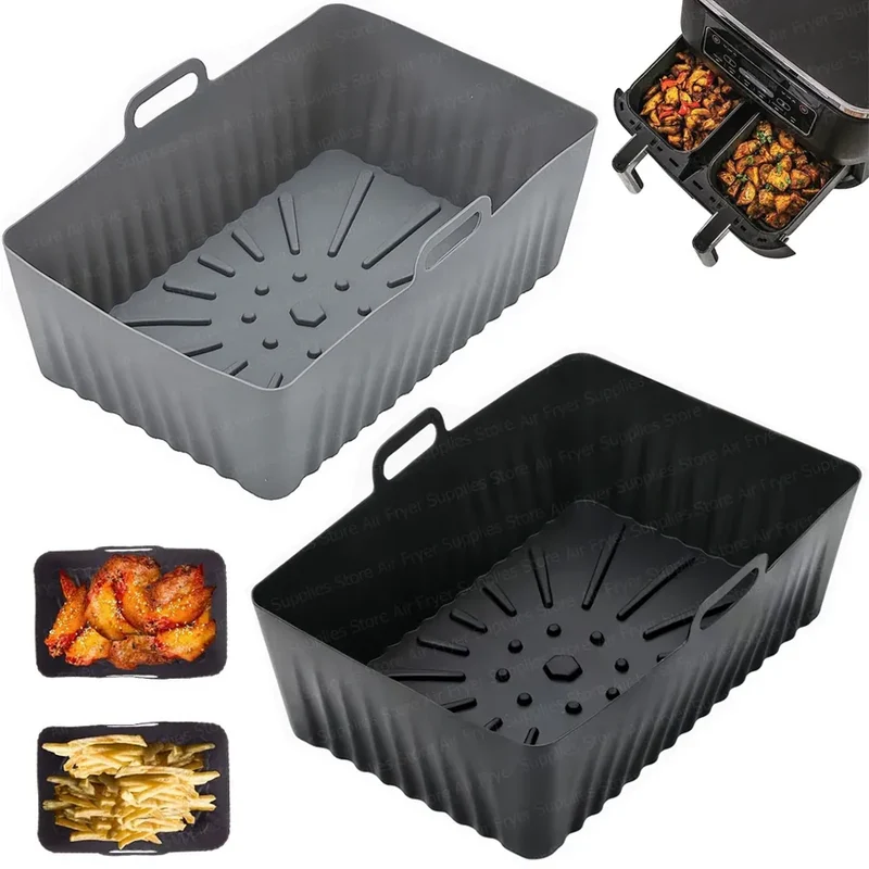 Moule Silicone Réutilisable pour Friteuse Rectangulaire - Lot de 2