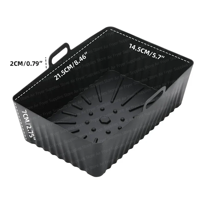 Moule Silicone Réutilisable pour Friteuse Rectangulaire - Lot de 2