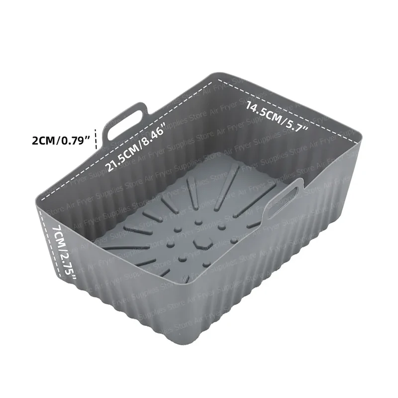 Moule Silicone Réutilisable pour Friteuse Rectangulaire - Lot de 2