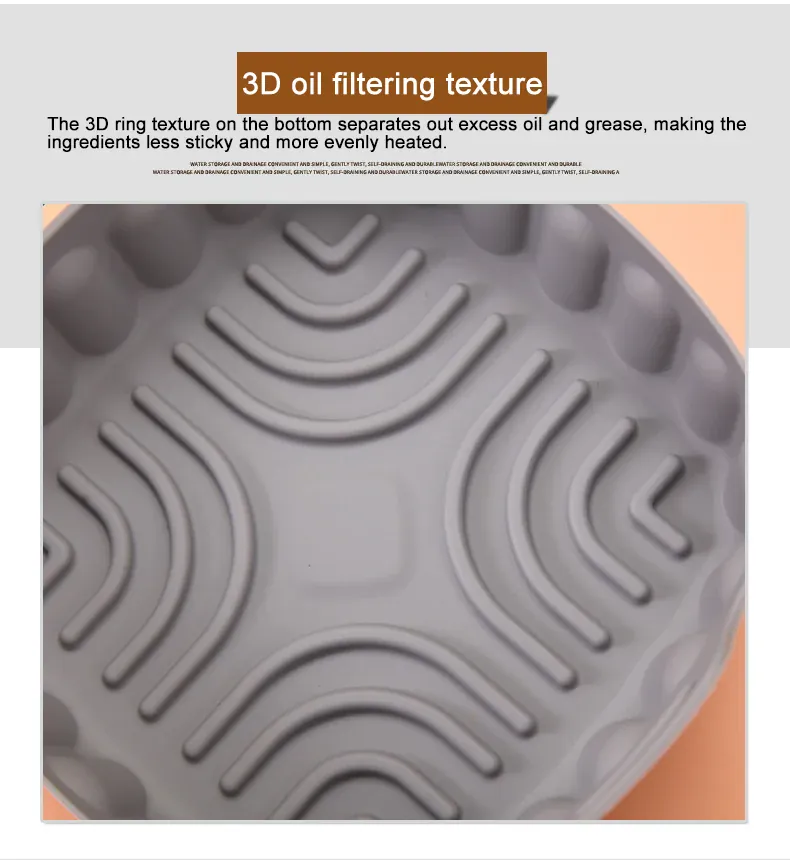Moule Silicone Réutilisable Air Fryer Rond et Carré - Lot de 2 Pièces