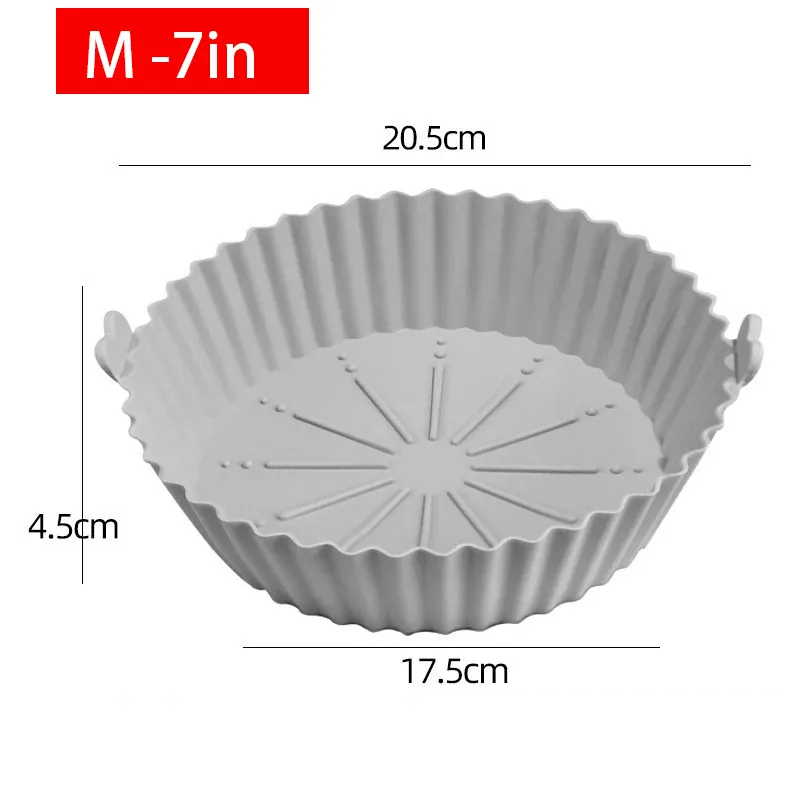 Moule Silicone Réutilisable Air Fryer Rond et Carré - Lot de 2 Pièces