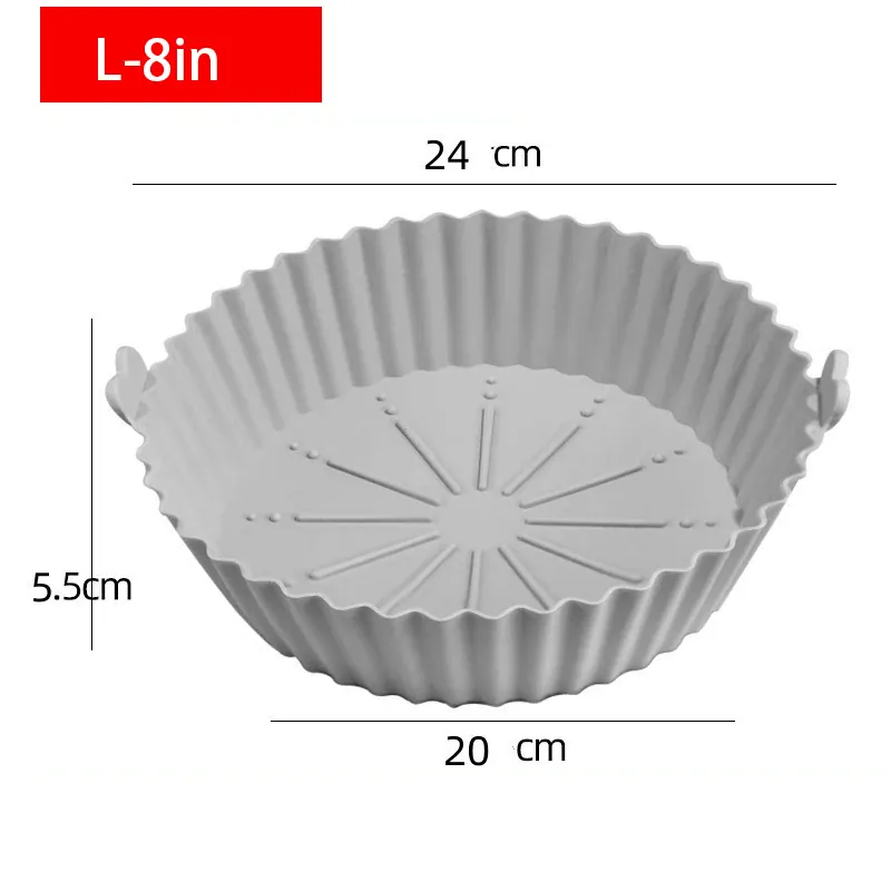 Moule Silicone Réutilisable Air Fryer Rond et Carré - Lot de 2 Pièces