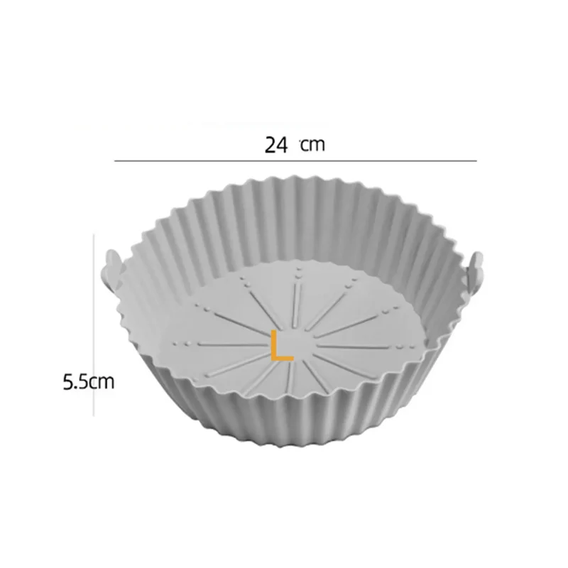 Moule Silicone Réutilisable Air Fryer Rond et Carré - Lot de 2 Pièces
