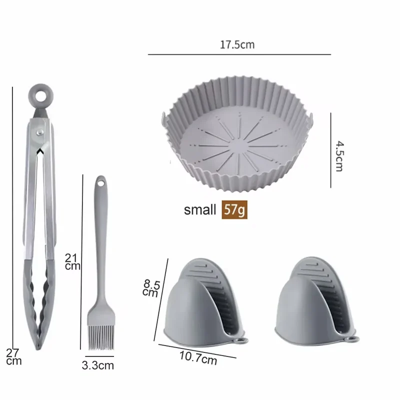 Moule Silicone Réutilisable Air Fryer Rond et Carré - Lot de 2 Pièces