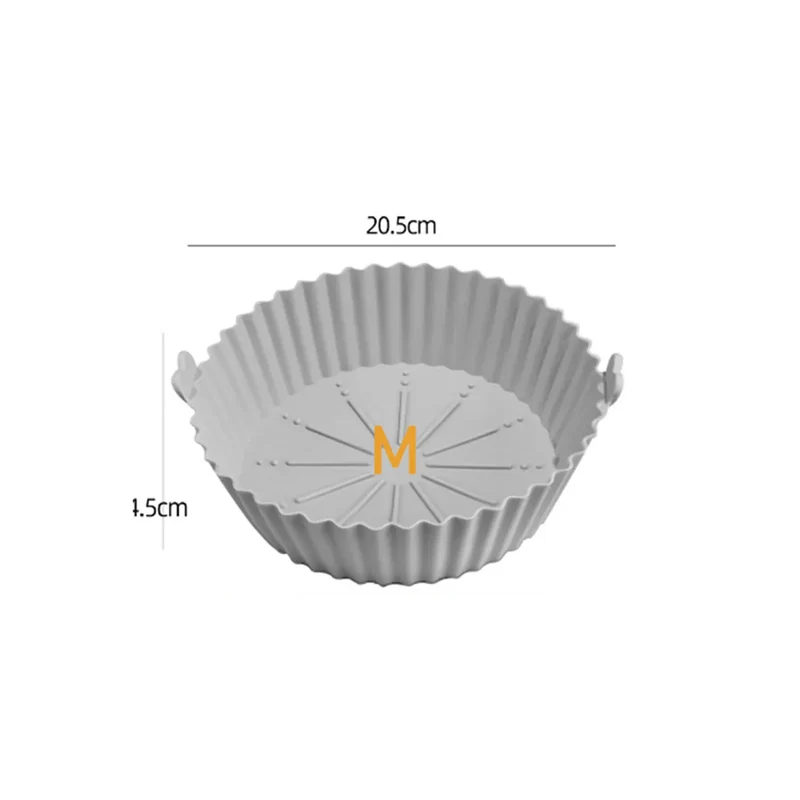 Moule Silicone Réutilisable Air Fryer Rond et Carré - Lot de 2 Pièces
