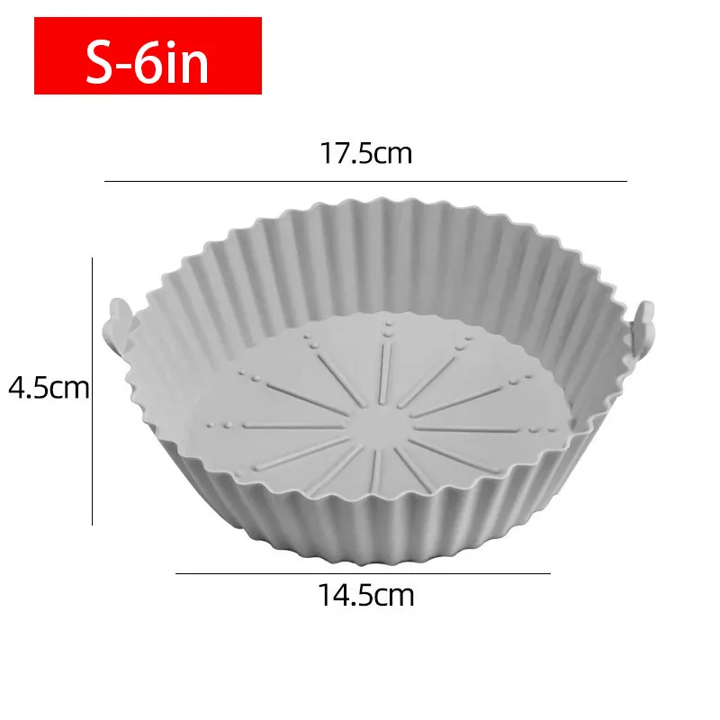 Moule Silicone Réutilisable Air Fryer Rond et Carré - Lot de 2 Pièces