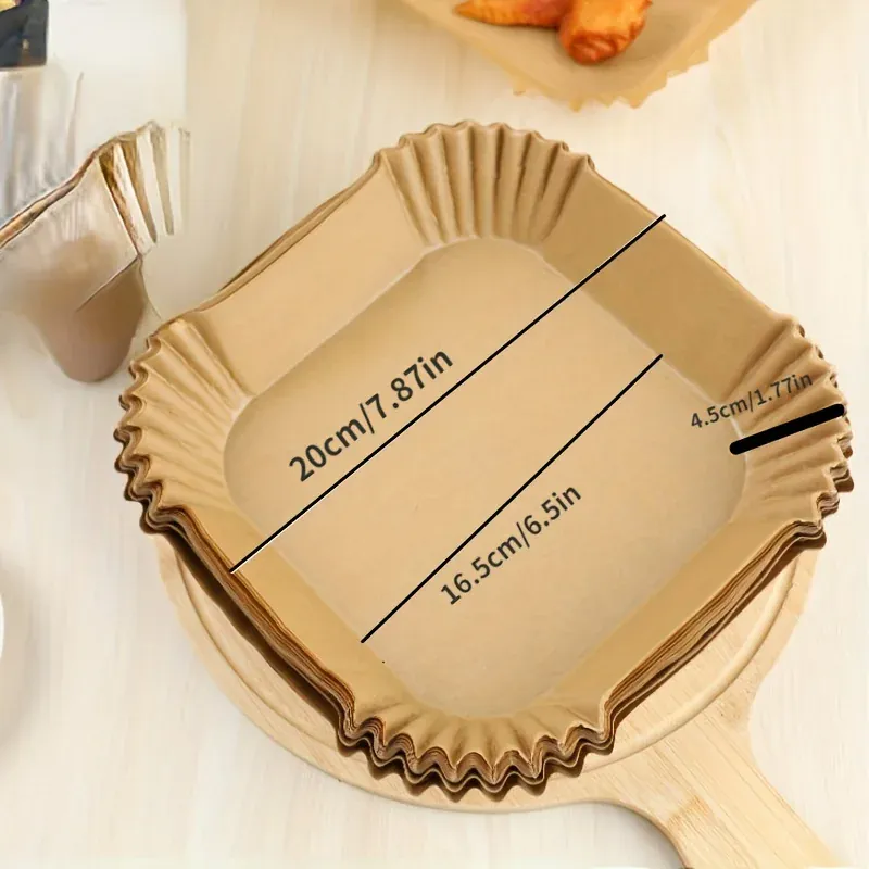 Papier Cuisson Air Fryer Jetable Antidérapant Rond - Lot de 200