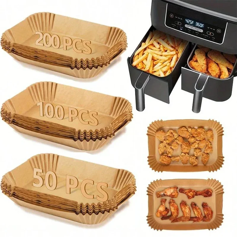 Papier Cuisson Air Fryer Jetable Antidérapant Rond - Lot de 200