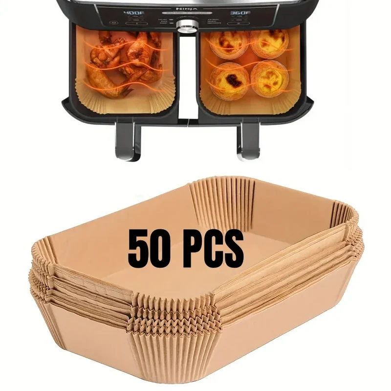Papier Cuisson Air Fryer Jetable Rectangulaire Lot de 200 Pièces