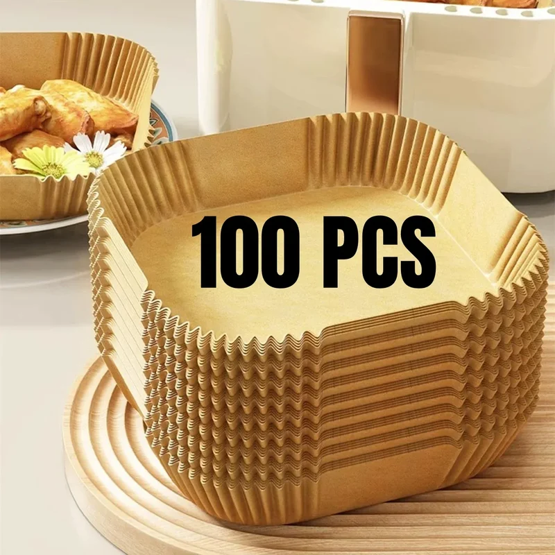 Papier Cuisson Air Fryer Jetable Antiadhésif Lot de 50 Pièces