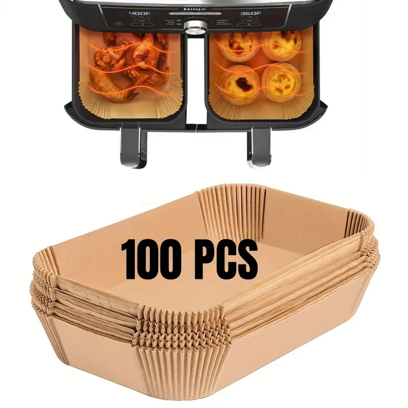 Papier Cuisson Air Fryer Jetable Antiadhésif Lot de 50 Pièces