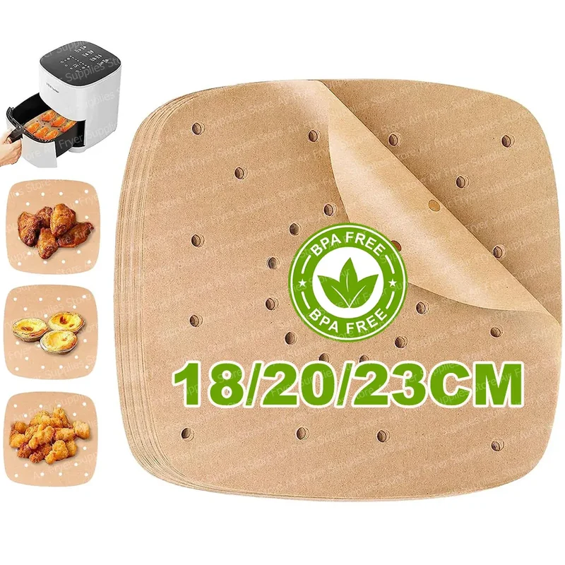 Papier Cuisson Air Fryer Jetable Antiadhésif Lot de 50 - 20 cm