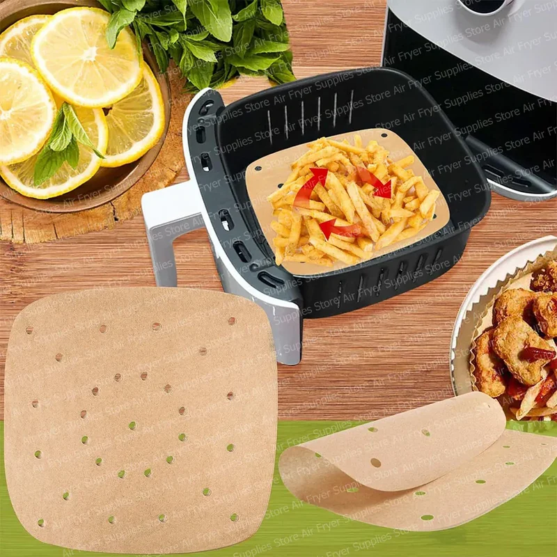 Papier Cuisson Air Fryer Jetable Antiadhésif Lot de 50 - 20 cm