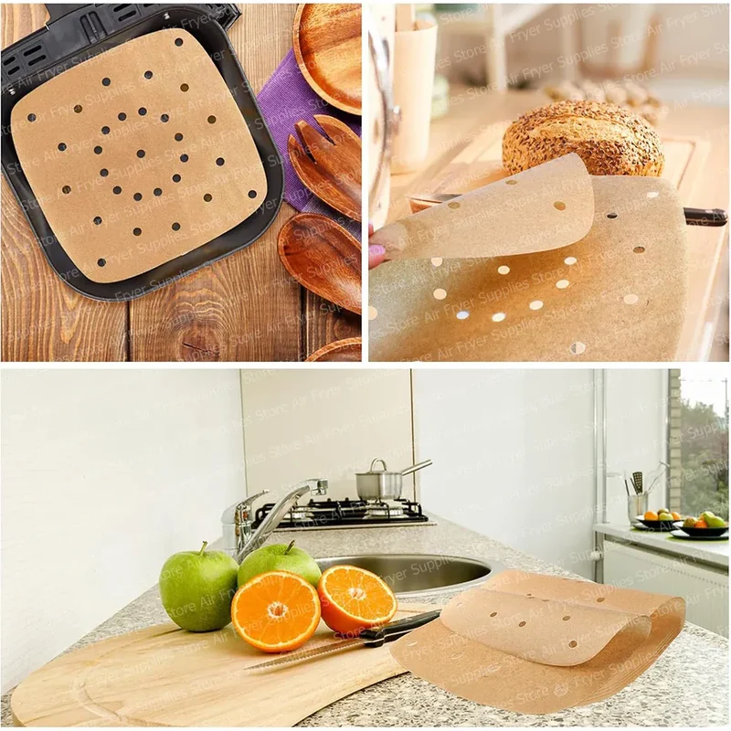 Papier Cuisson Air Fryer Jetable Antiadhésif Lot de 50 - 20 cm
