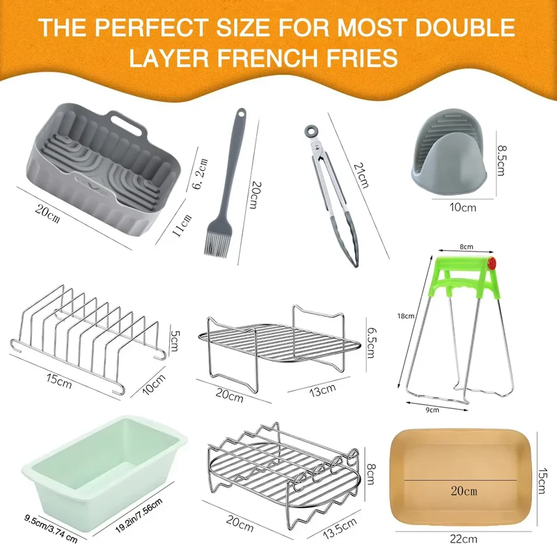 Kit Accessoires Friteuse Sans Huile - 6 Pièces Réutilisables