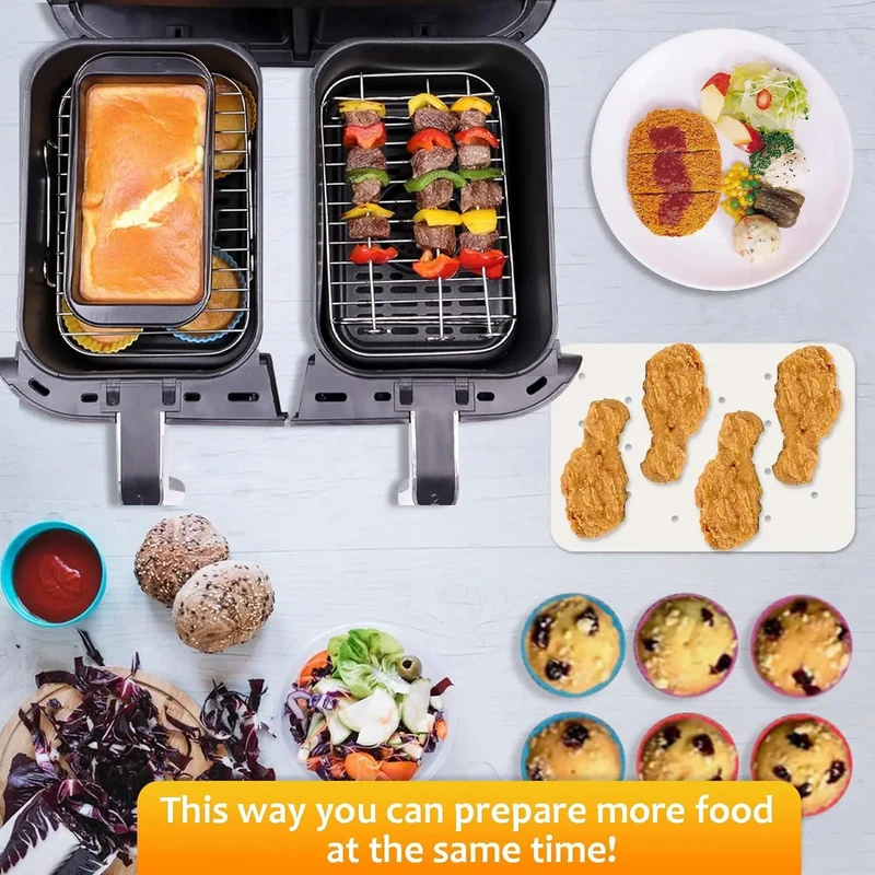 Kit Accessoires Air Fryer BBQ Grill et Moules à Pizza 9 pièces