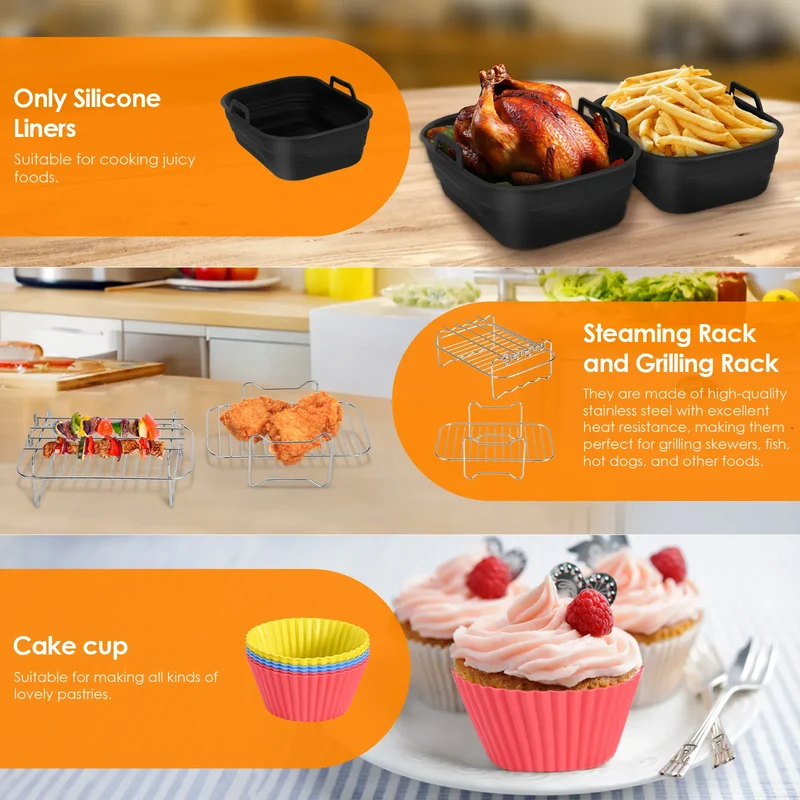 Kit Accessoires Air Fryer - Lot de 6 Pièces pour Cuisine Pratique