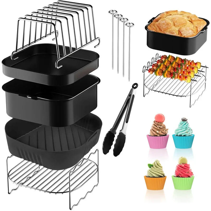 Moule Silicone Réutilisable Air Fryer Carré 103cm - Lot de 2