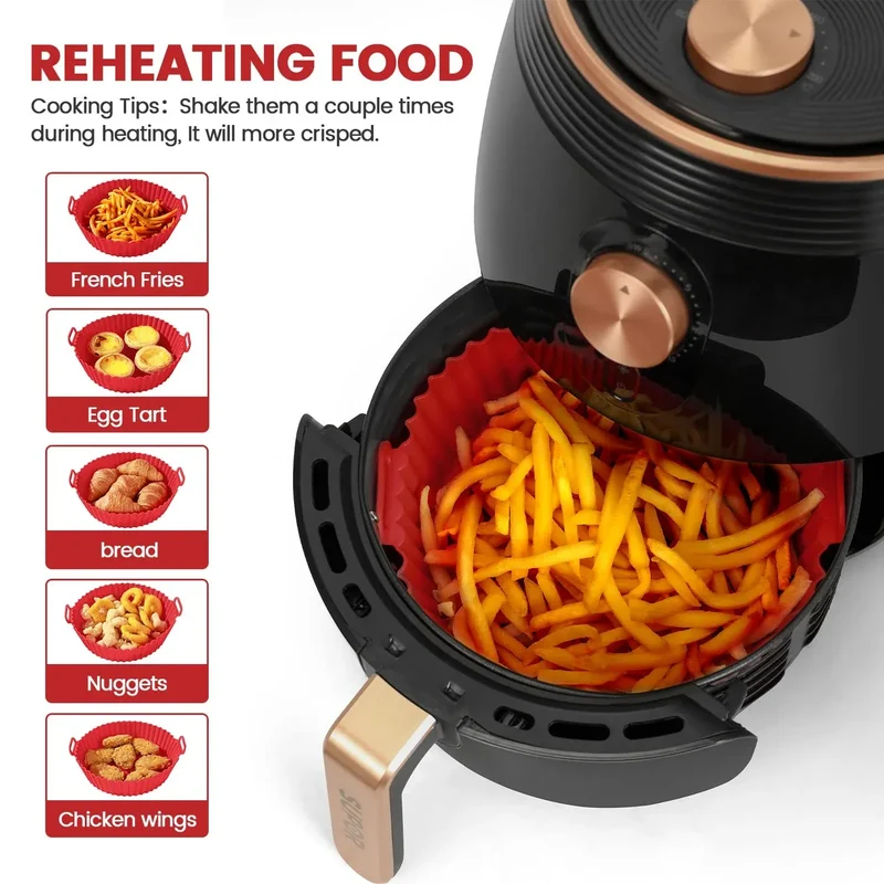 Kit Accessoires Silicones Air Fryer - Lot de 6 Pièces Réutilisables