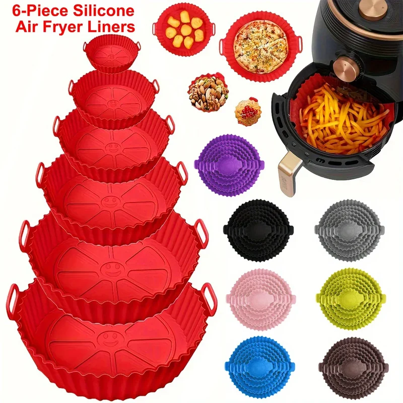 Kit Accessoires Silicones Air Fryer - Lot de 6 Pièces Réutilisables