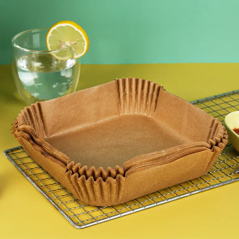 Papier Cuisson Air Fryer Jetable Antiadhésif Carré Lot de 50 Pièces
