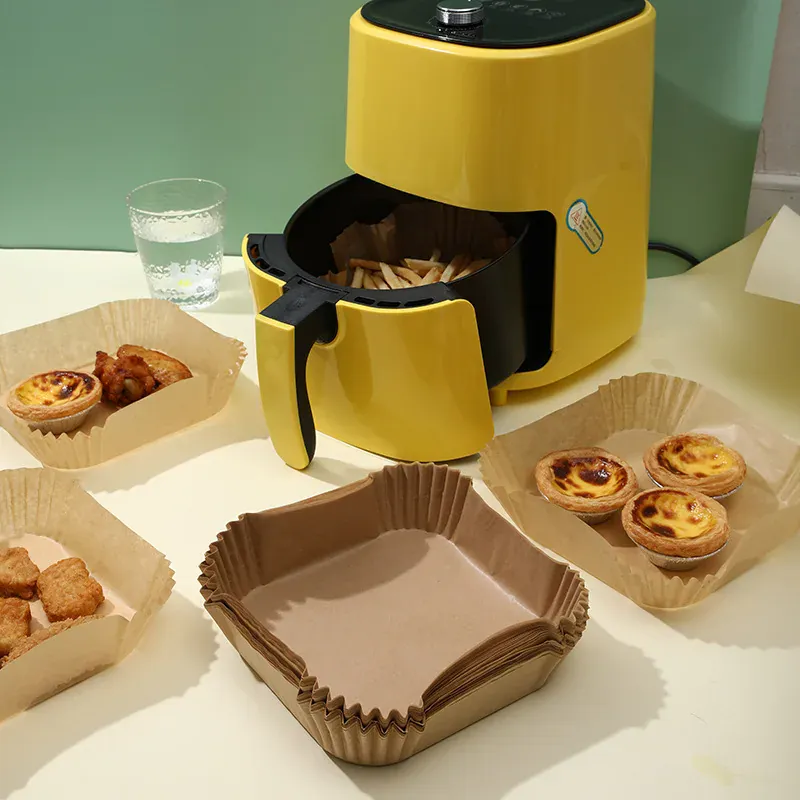 Papier Cuisson Air Fryer Jetable Antiadhésif Carré Lot de 50 Pièces
