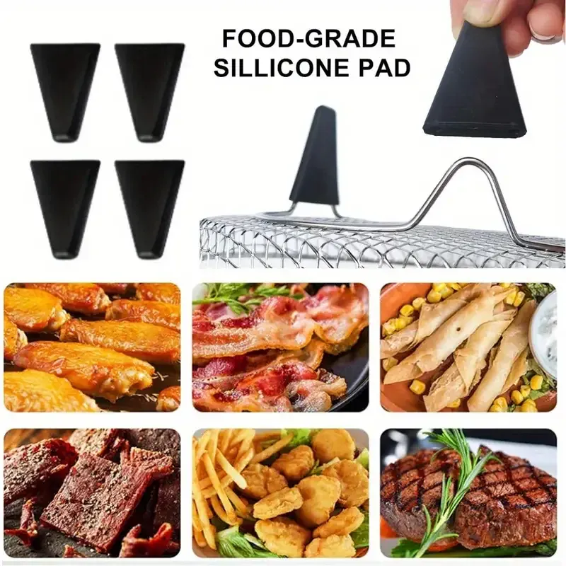 Grille Inox Air Fryer 3 Niveaux Empilable - Accessoire Cuisine