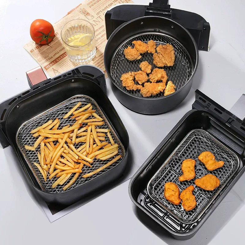 Grille Inox Air Fryer 3 Niveaux Empilable - Accessoire Cuisine