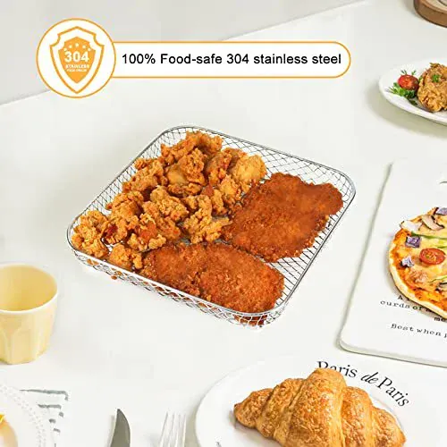 Grille Inox Air Fryer 3 Niveaux Empilable - Accessoire Cuisine
