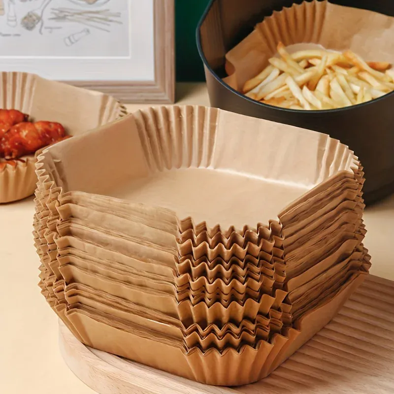 Papier Cuisson Air Fryer Jetable Lot de 50 Antiadhésif 20 cm