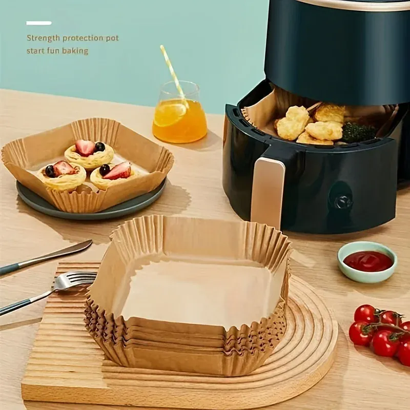 Papier Cuisson Air Fryer Jetable Lot de 50 Antiadhésif 20 cm