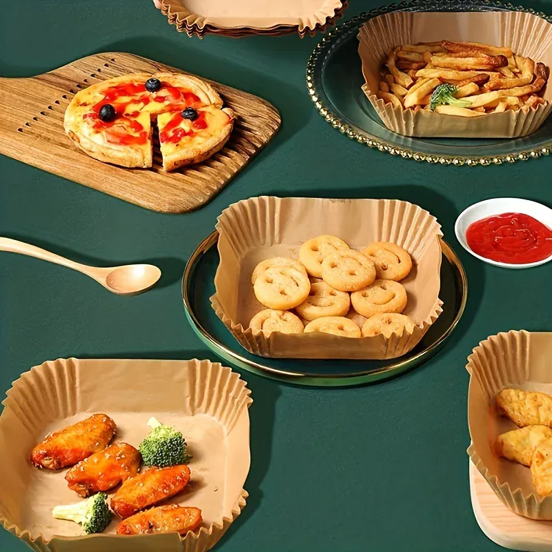 Papier Cuisson Air Fryer Jetable Lot de 50 Antiadhésif 20 cm