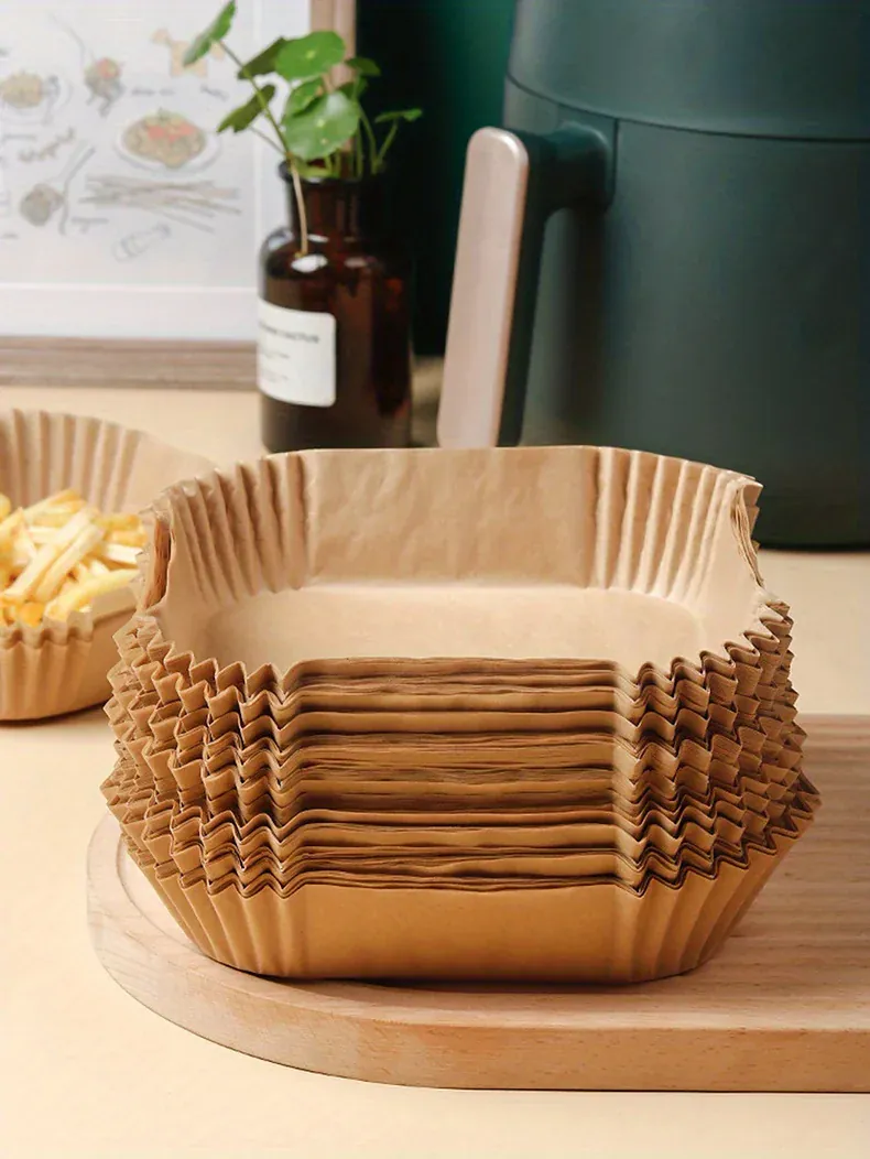 Papier Cuisson Air Fryer Jetable Lot de 50 Antiadhésif 20 cm