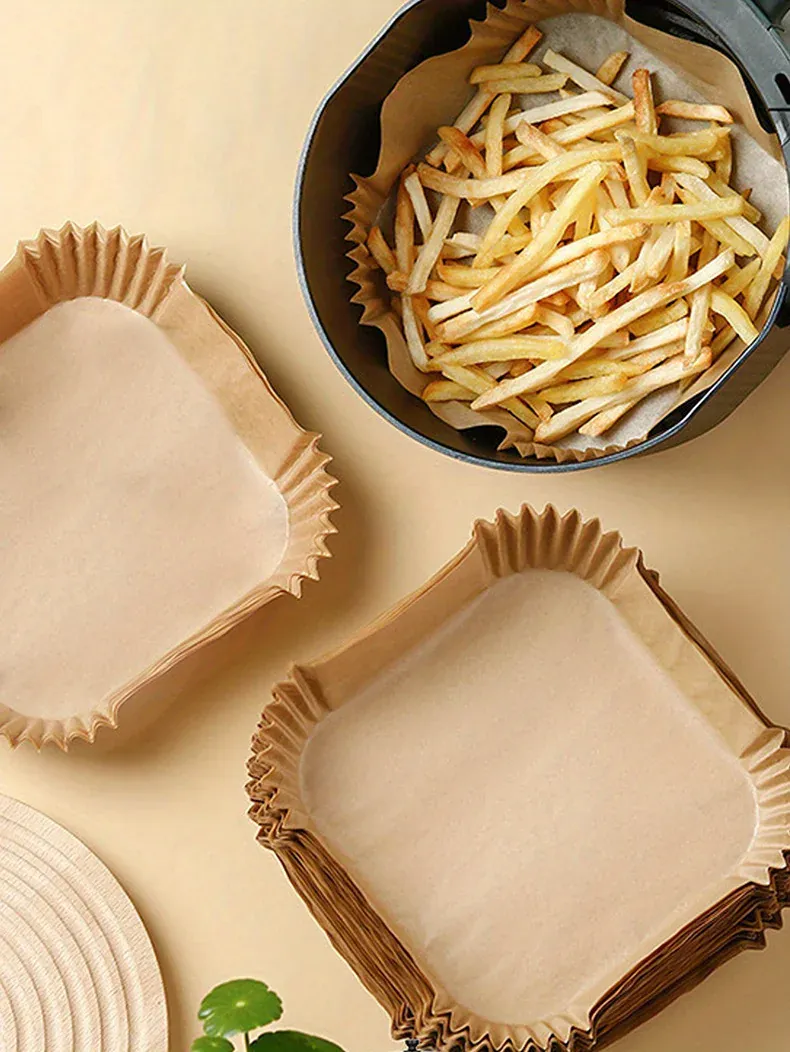 Papier Cuisson Air Fryer Jetable Lot de 50 Antiadhésif 20 cm