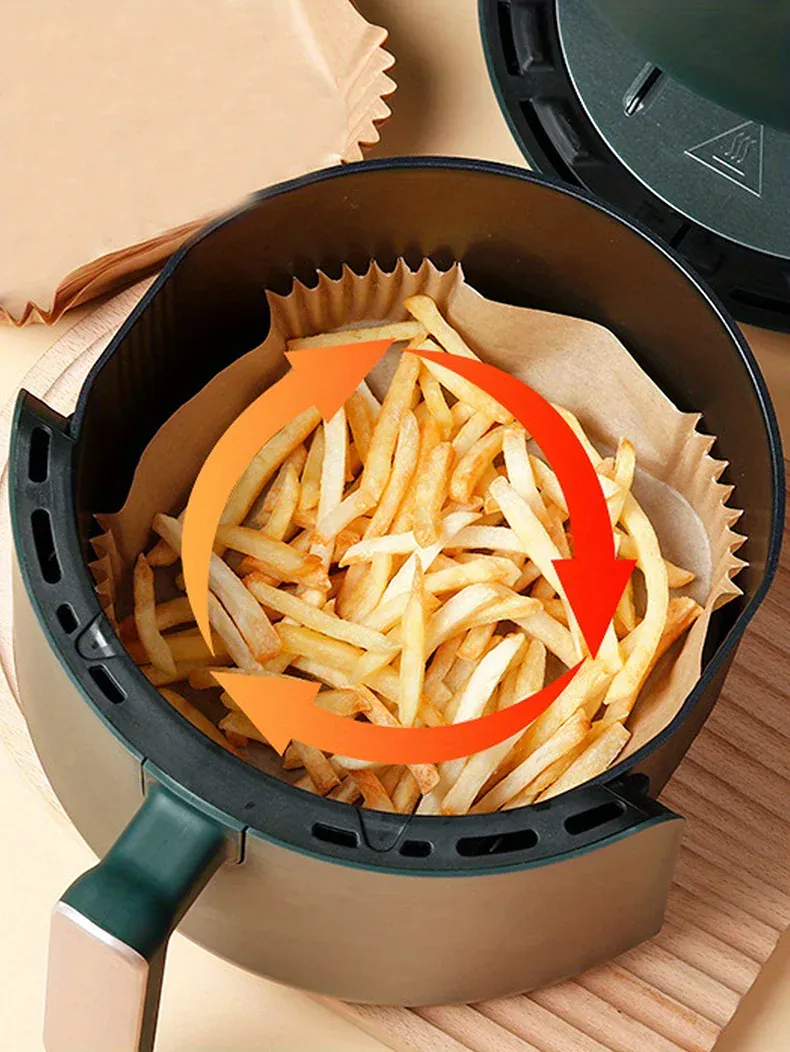 Papier Cuisson Air Fryer Jetable Lot de 50 Antiadhésif 20 cm