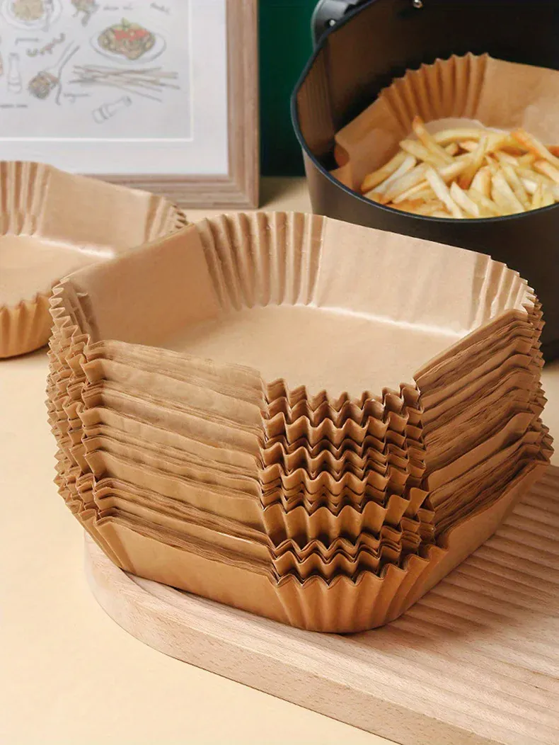 Papier Cuisson Air Fryer Jetable Lot de 50 Antiadhésif 20 cm